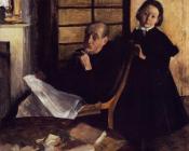 埃德加 德加 : Henri De Gas and His Neice, Lucie Degas